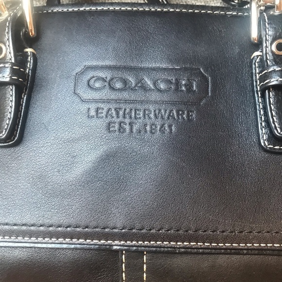 Coach Black Leather Tote Bag - Picture 9 of 10